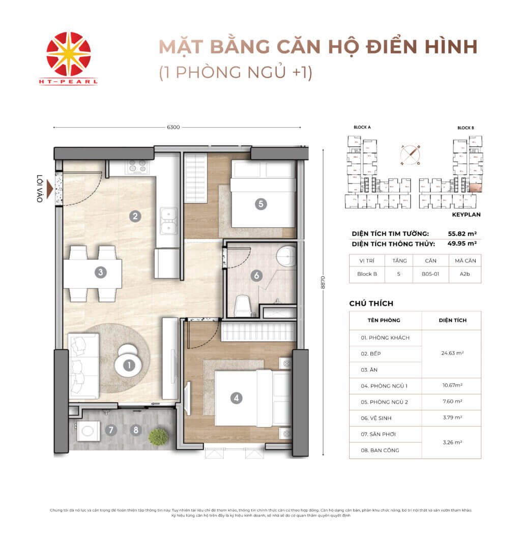 Loại 1PN+ 1WC