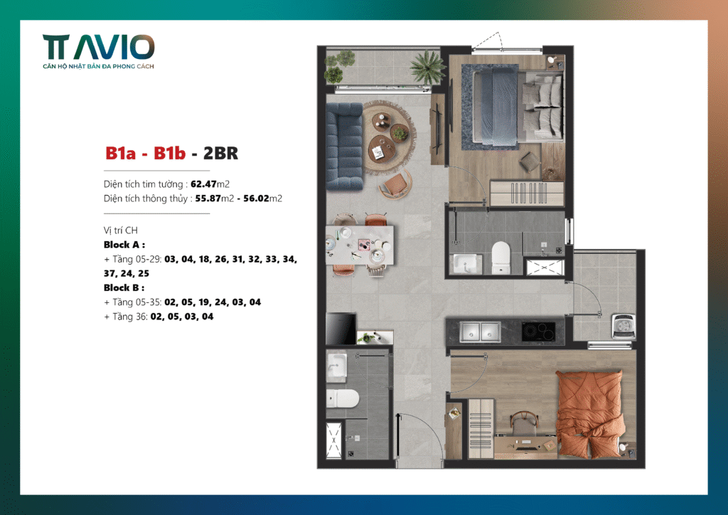 Layout căn hộ TT Avio